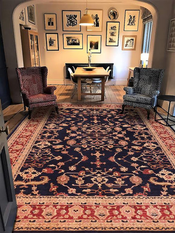 handmade Traditional Kafkaz Chobi Ziegler Blue Red Hand Knotted RECTANGLE 100% WOOL area rug 12 x 16